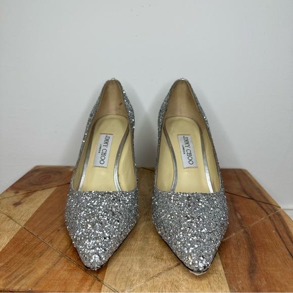 Silver glitter jimmy choo pumps, worn once - Picture 2 of 6